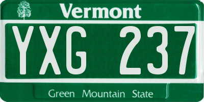 VT license plate YXG237