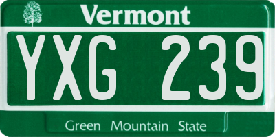VT license plate YXG239
