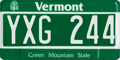 VT license plate YXG244