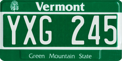 VT license plate YXG245