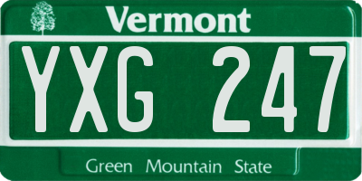 VT license plate YXG247