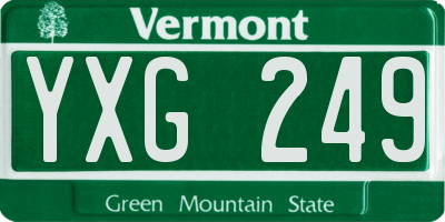 VT license plate YXG249
