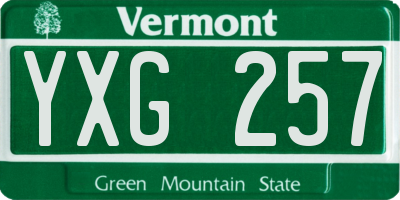 VT license plate YXG257