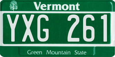 VT license plate YXG261