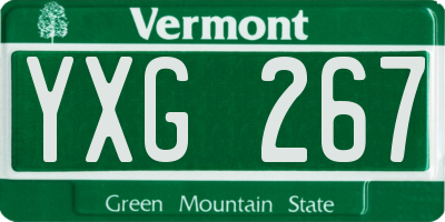 VT license plate YXG267