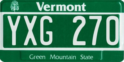 VT license plate YXG270