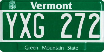 VT license plate YXG272