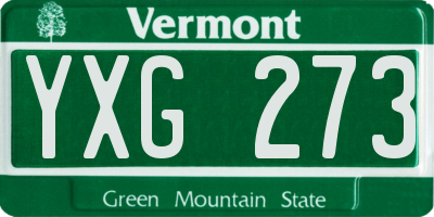 VT license plate YXG273