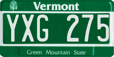 VT license plate YXG275