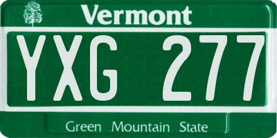 VT license plate YXG277