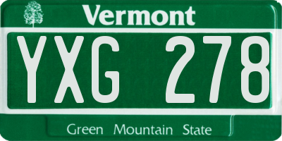 VT license plate YXG278