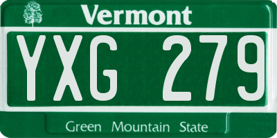 VT license plate YXG279