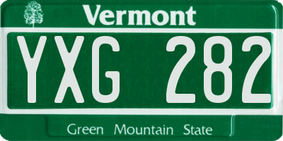 VT license plate YXG282