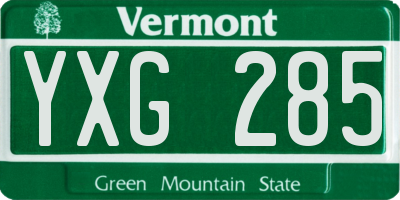 VT license plate YXG285