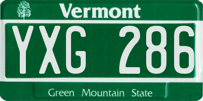VT license plate YXG286