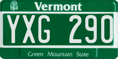 VT license plate YXG290