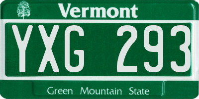 VT license plate YXG293
