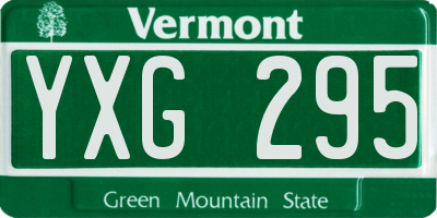 VT license plate YXG295