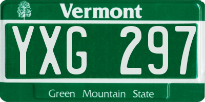 VT license plate YXG297