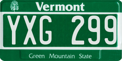 VT license plate YXG299