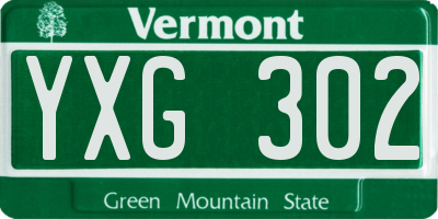 VT license plate YXG302