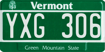 VT license plate YXG306