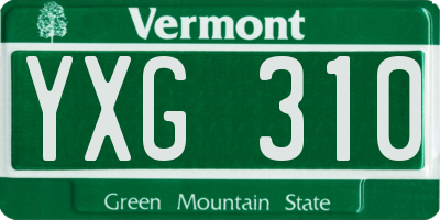 VT license plate YXG310