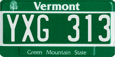VT license plate YXG313