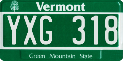 VT license plate YXG318