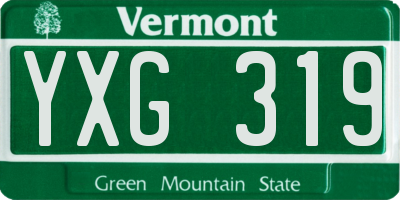 VT license plate YXG319