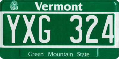 VT license plate YXG324