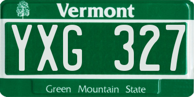 VT license plate YXG327