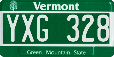 VT license plate YXG328