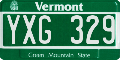 VT license plate YXG329