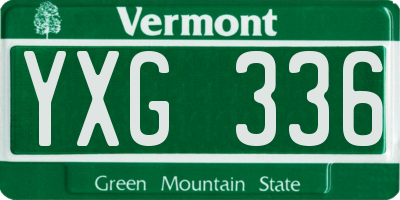 VT license plate YXG336