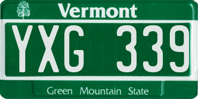 VT license plate YXG339