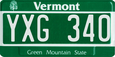 VT license plate YXG340