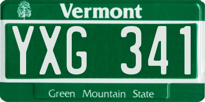 VT license plate YXG341