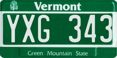 VT license plate YXG343