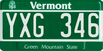 VT license plate YXG346