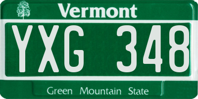 VT license plate YXG348