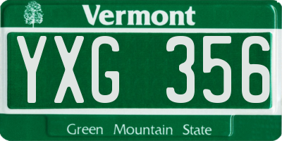 VT license plate YXG356