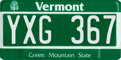 VT license plate YXG367