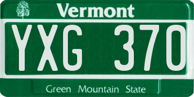 VT license plate YXG370
