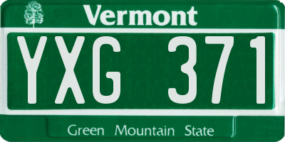 VT license plate YXG371