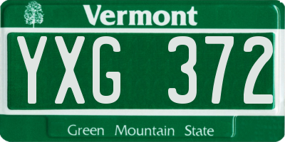 VT license plate YXG372