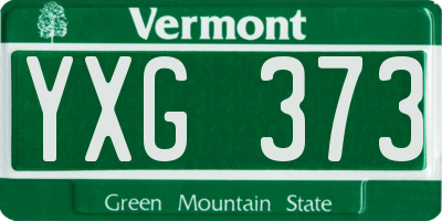 VT license plate YXG373