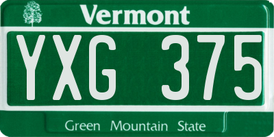 VT license plate YXG375