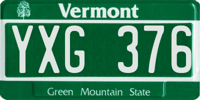VT license plate YXG376