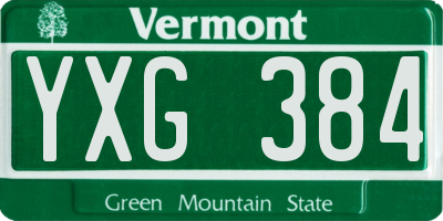 VT license plate YXG384